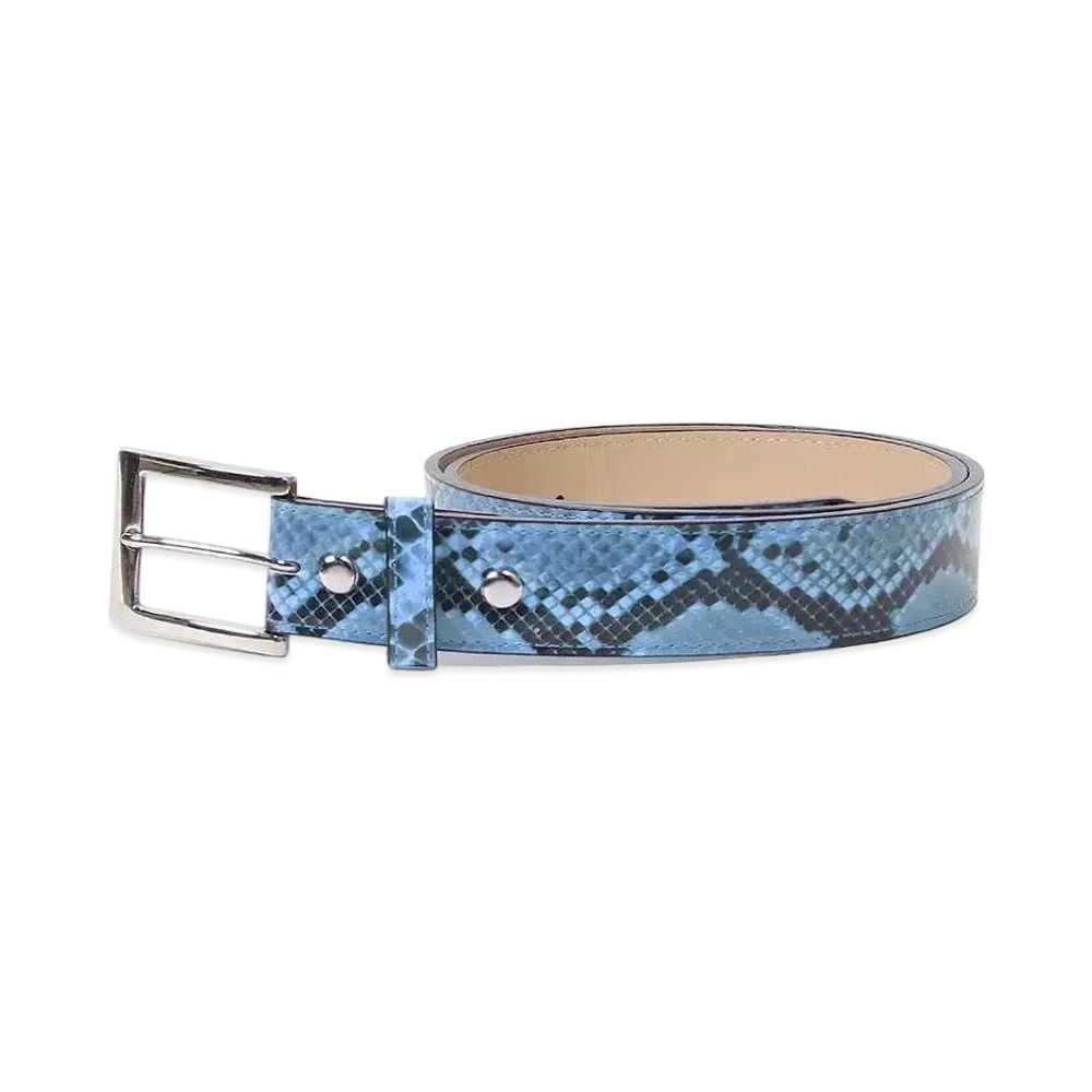 WACKO MARIA Python Leather Belt "Blue"