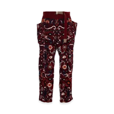sacai Floral Print Corduroy Pants "Bordeaux"