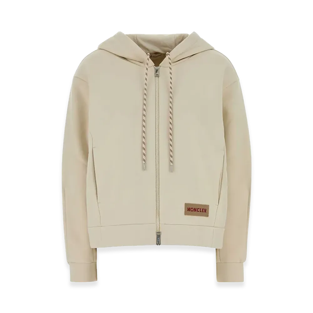 MONCLER Women's Cotton Blend Oversize Hoodie "Ivory"