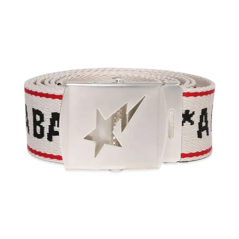 A BATHING APE A Bathing Ape Logo Belt "Ivory"