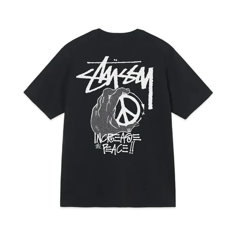 Stussy PEACE HAND PIGMENT DYED TEE "Black"