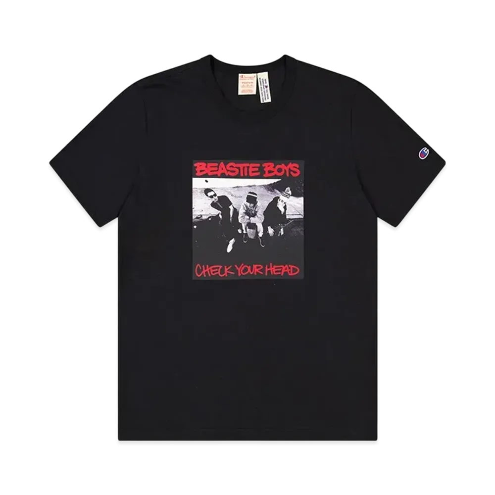 Champion x Beastie Athletic Jersey Combed Check Your Head Crewneck T-Shirt "Black"