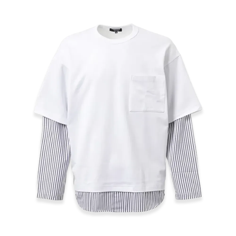 COMME des GARCONS HOMME Shirts-Layered T-Shirts "White"