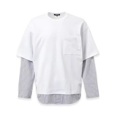 COMME des GARCONS HOMME Shirts-Layered T-Shirts "White"