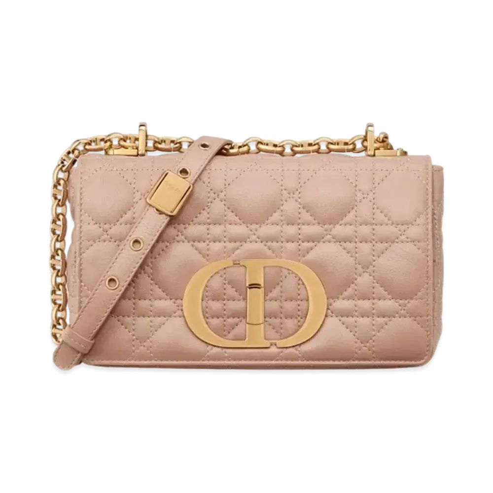 Dior Small Caro Bag Supple Cannage Calfskin "Rose Des Vents"