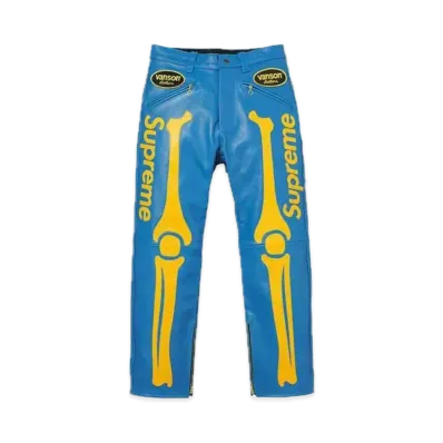 Supreme x Vanson Leather Bones Pant "Blue"