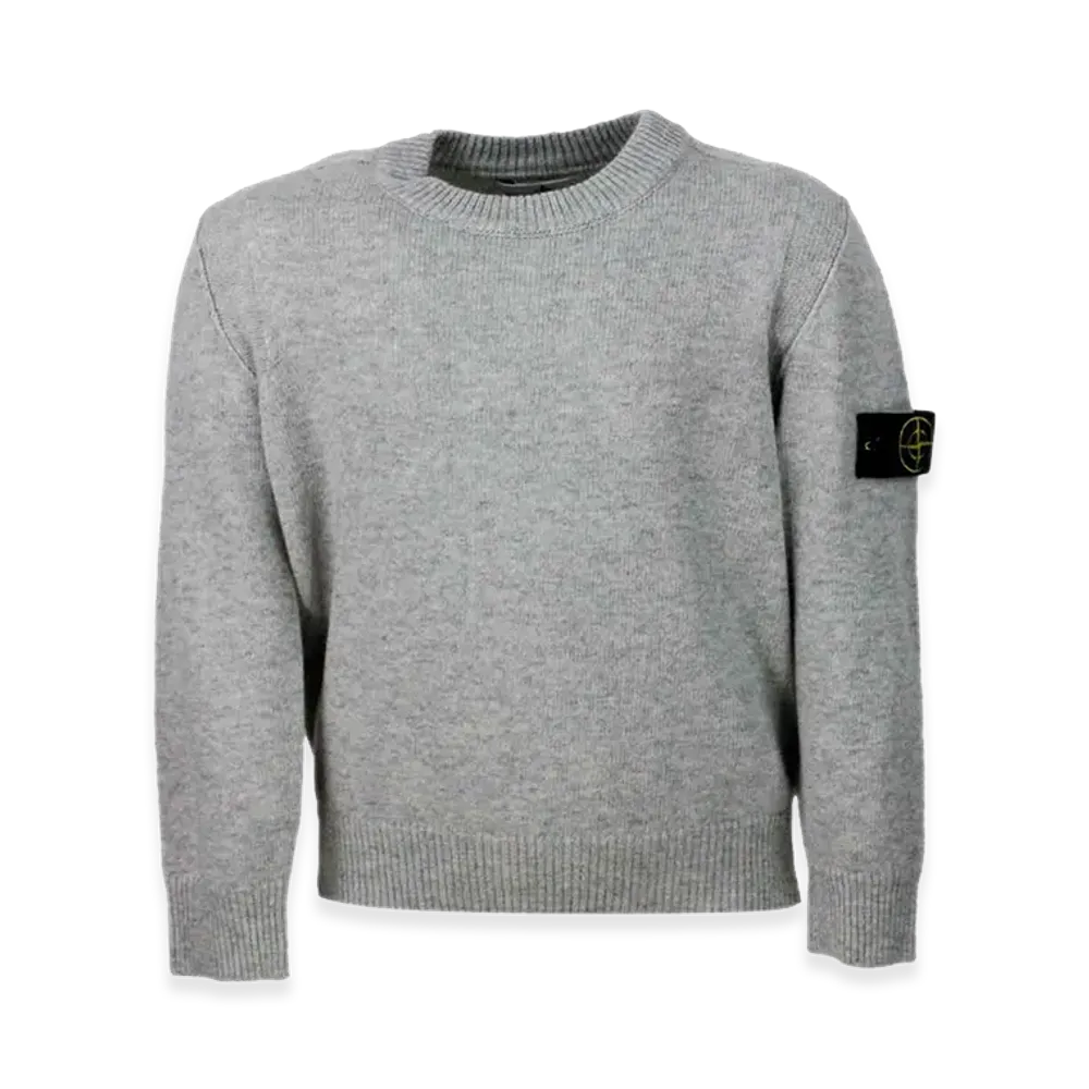 Stone Island Kids Wool Blend Crewneck "Gray"