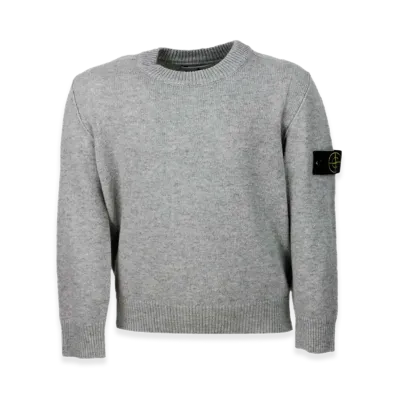 Stone Island Kids Wool Blend Crewneck "Gray"