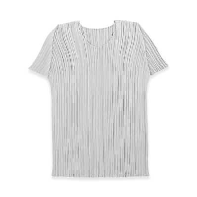 PLEATS PLEASE ISSEY MIYAKE Women's Short Sleeve Top "Cool Gray"