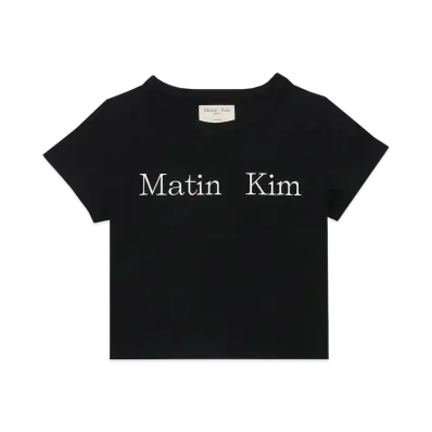 Matin Kim Logo Crop Top Tee "Black"