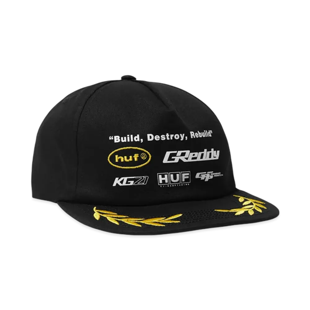 HUF x Greddy Team Snapback "Black"