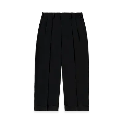 A.PRESSE Wool Rayon Wide Trousers "Navy"
