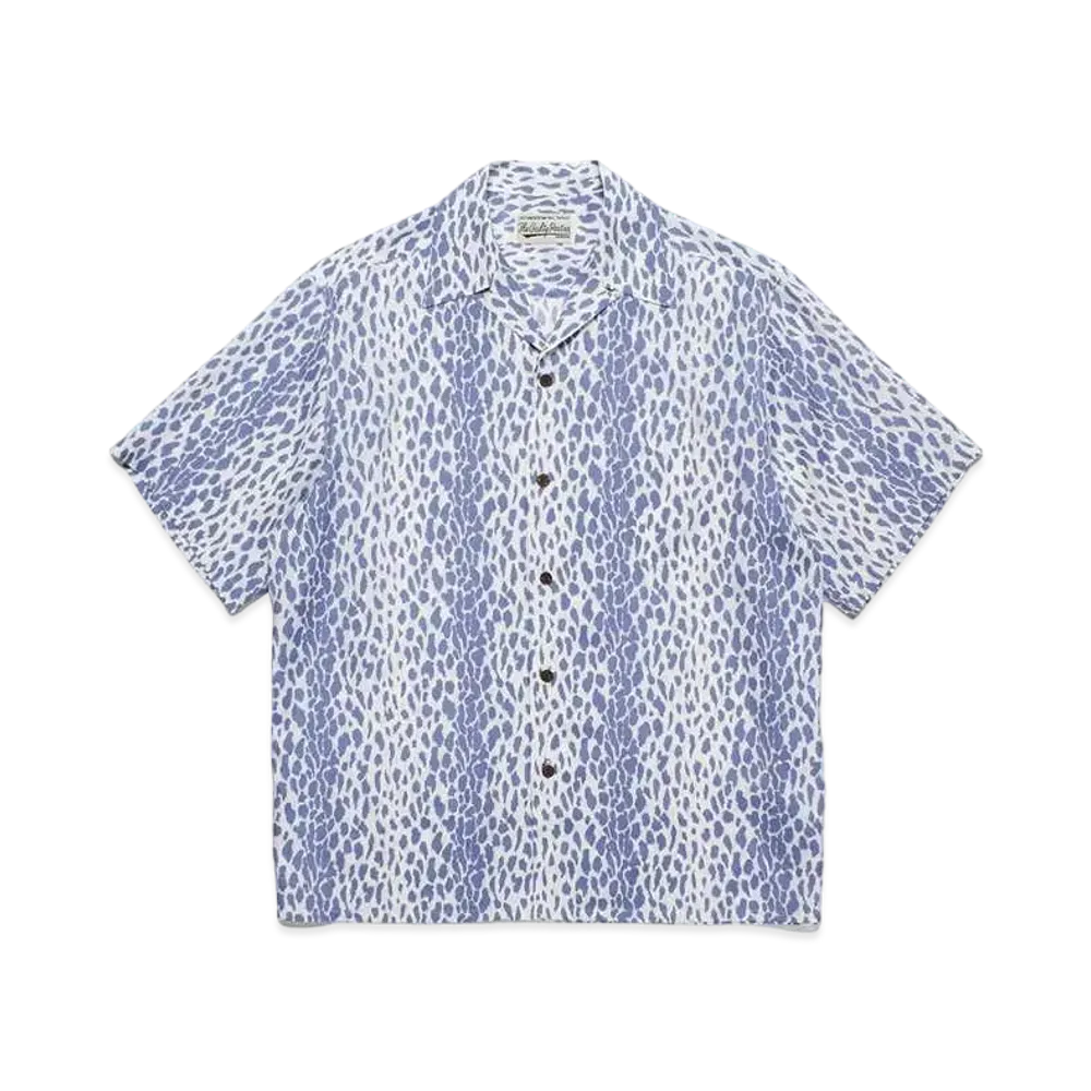 WACKO MARIA Leopard Open Collar Shirt "Purple"