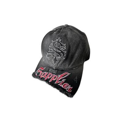 SUPPLIER Ripped Brim 6 Panel Cap "Black"