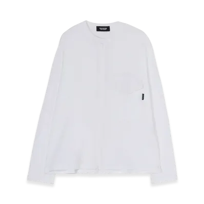WILDSIDE YOHJI YAMAMOTO Cotton Jersey Full Zip Long Sleeve T-Shirt "White"