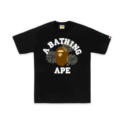 A BATHING APE Firework College Tee "Black"