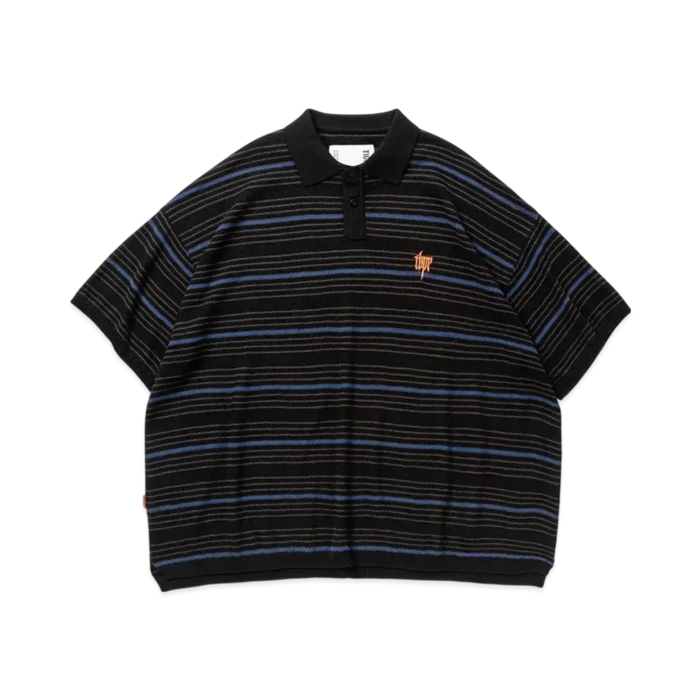 TIGHTBOOTH Boarder Knit Polo Shirt "Black"