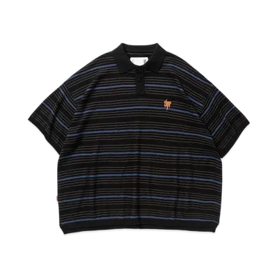 TIGHTBOOTH Boarder Knit Polo Shirt "Black"