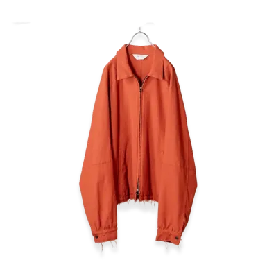 ANCELLM Shrink Wool Zip-Up Shirt Jacket "F.Red"
