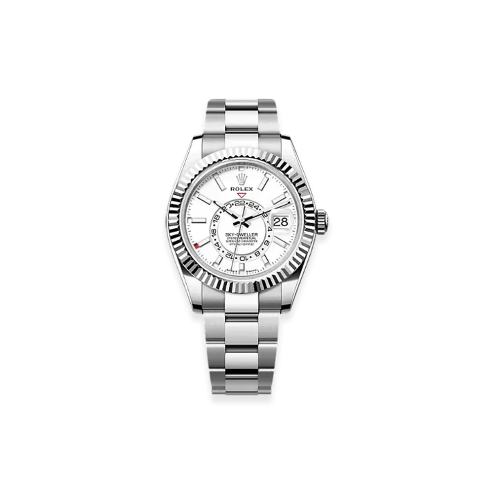 ROLEX Sky-Dweller 42mm Oystersteel & White Gold 336934 "Intense White"