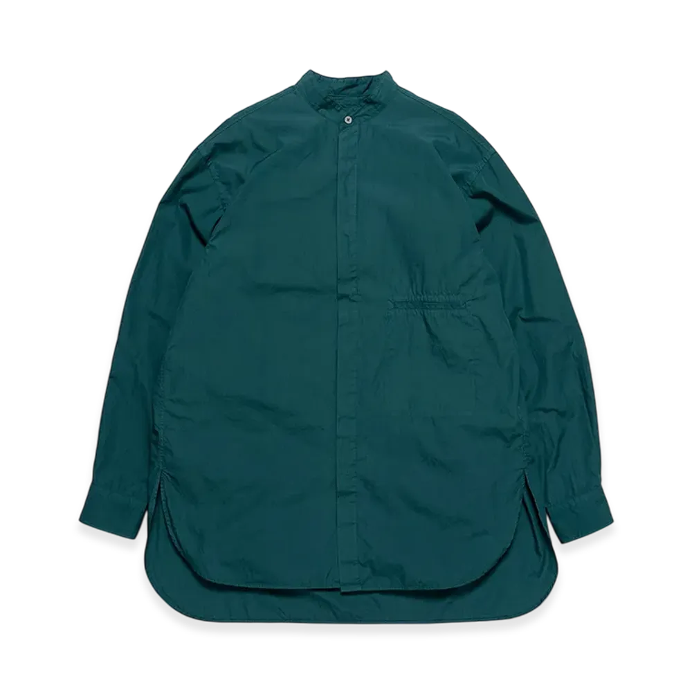 Graphpaper x YOKE Garment Dye Band Collar Shirt "Deep Teal"