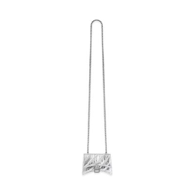 BALENCIAGA Crush Mini Chain Bag Metallized Quilted "Silver"