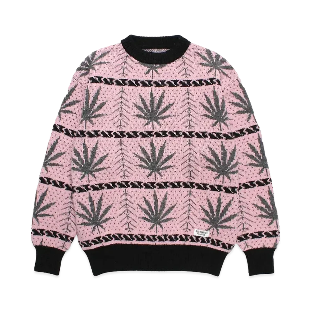 WACKO MARIA x High Times / Jacquard Knit Sweater "Pink"