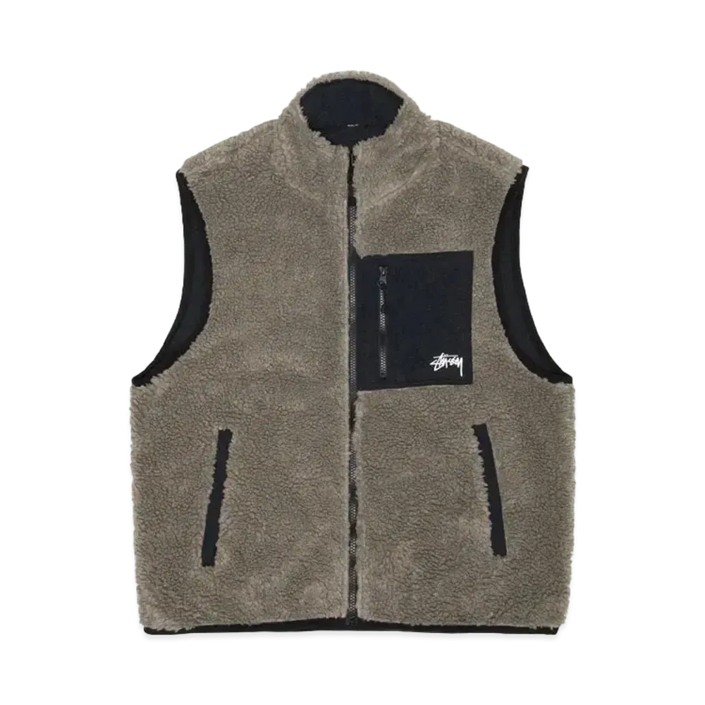 Stussy Sherpa Reversible Vest "Stone"
