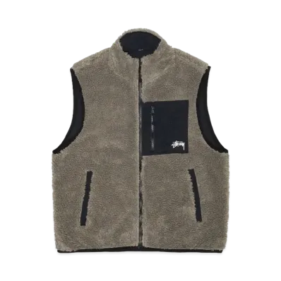 Stussy Sherpa Reversible Vest "Stone"
