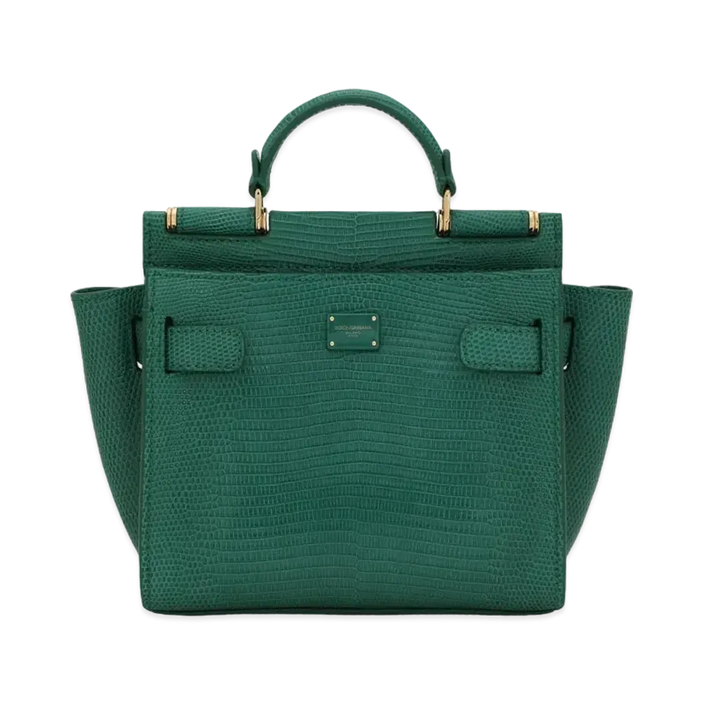 Dolce&Gabbana Sicily 62 Soft Bag Small Monitor Lizard Skin "Green"