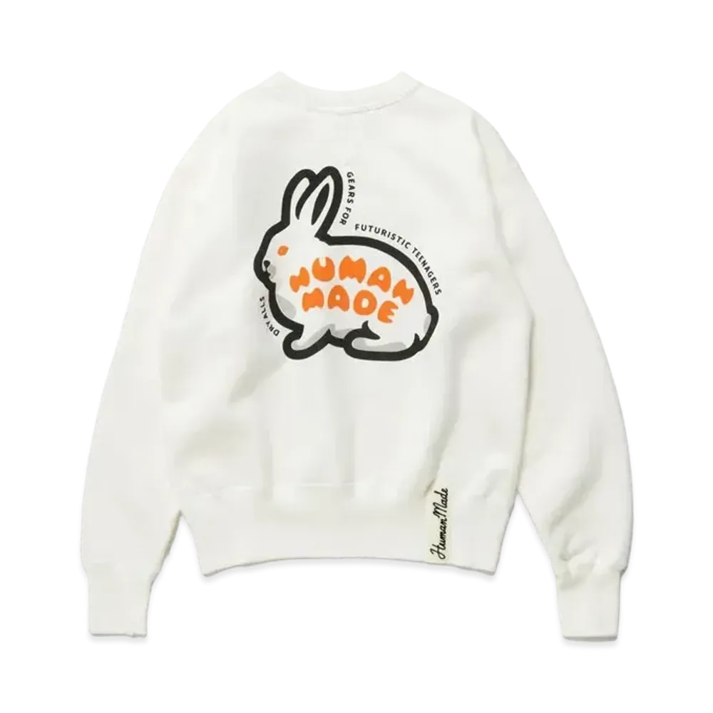 HUMAN MADE Rabbit Tsuriami Sweatshirt "White"