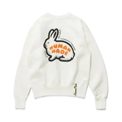 HUMAN MADE Rabbit Tsuriami Sweatshirt "White"