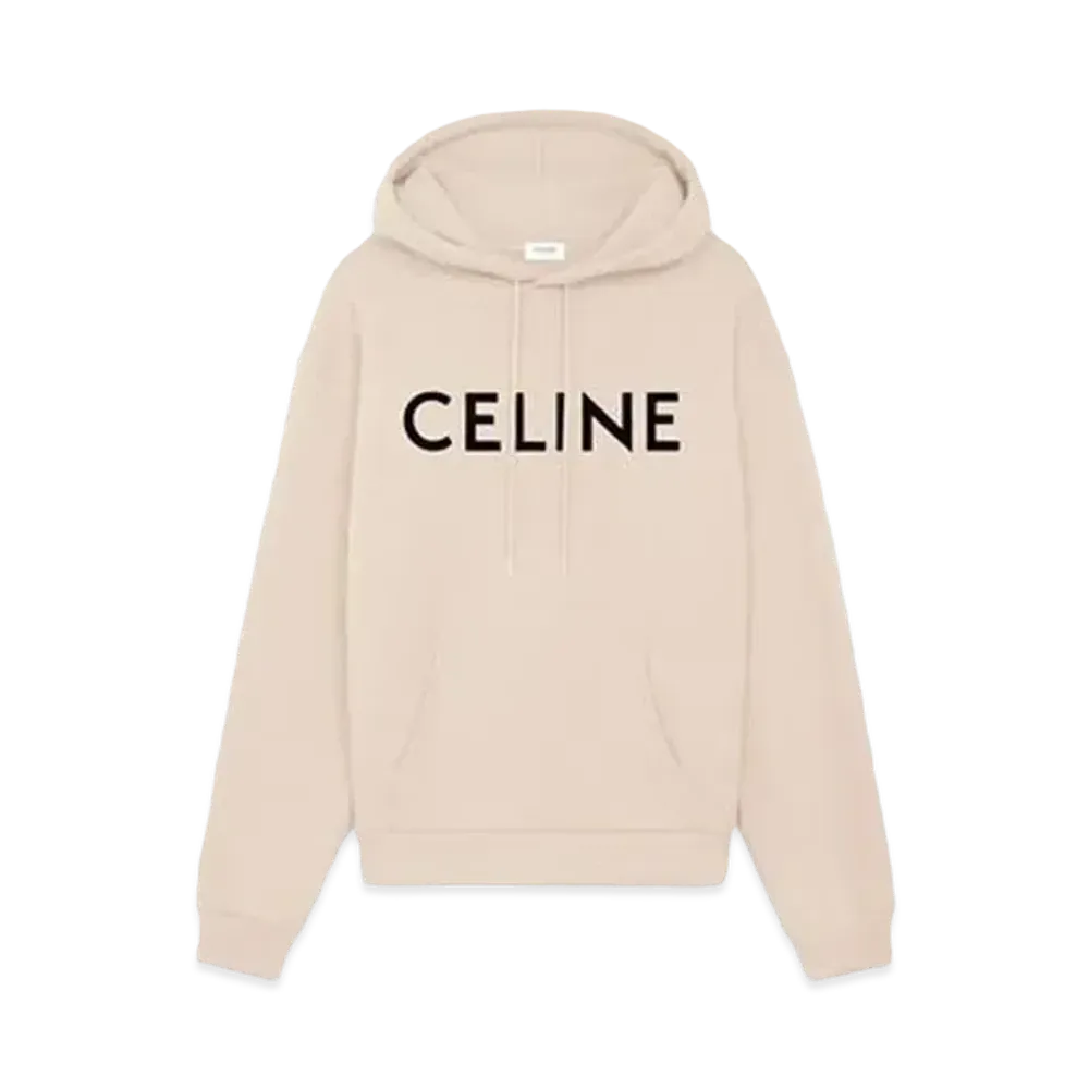 CELINE Loose Hoodie In Cotton Fleece "Champagne/Noir"