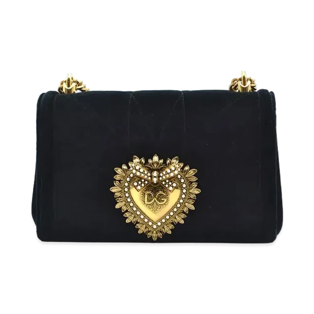 Dolce&Gabbana Devotion Shoulder Bag Big Size Matrass Verbel "Black"