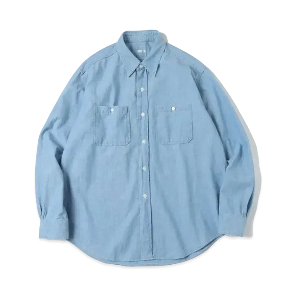 A.PRESSE Washed Chambray Shirt "Indigo"