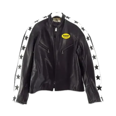 JUNYA WATANABE Oiled Soft Leather Bates Jacket "Black/White"