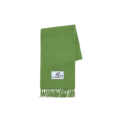 Marni Brushed Alpaca Scarf with Fringes "Kiwi"