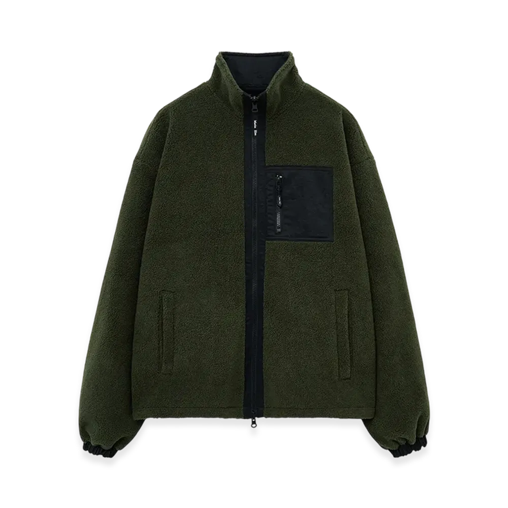 Matin Kim Reversible Sherpa Zip Up "Khaki"