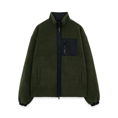 Matin Kim Reversible Sherpa Zip Up "Khaki"