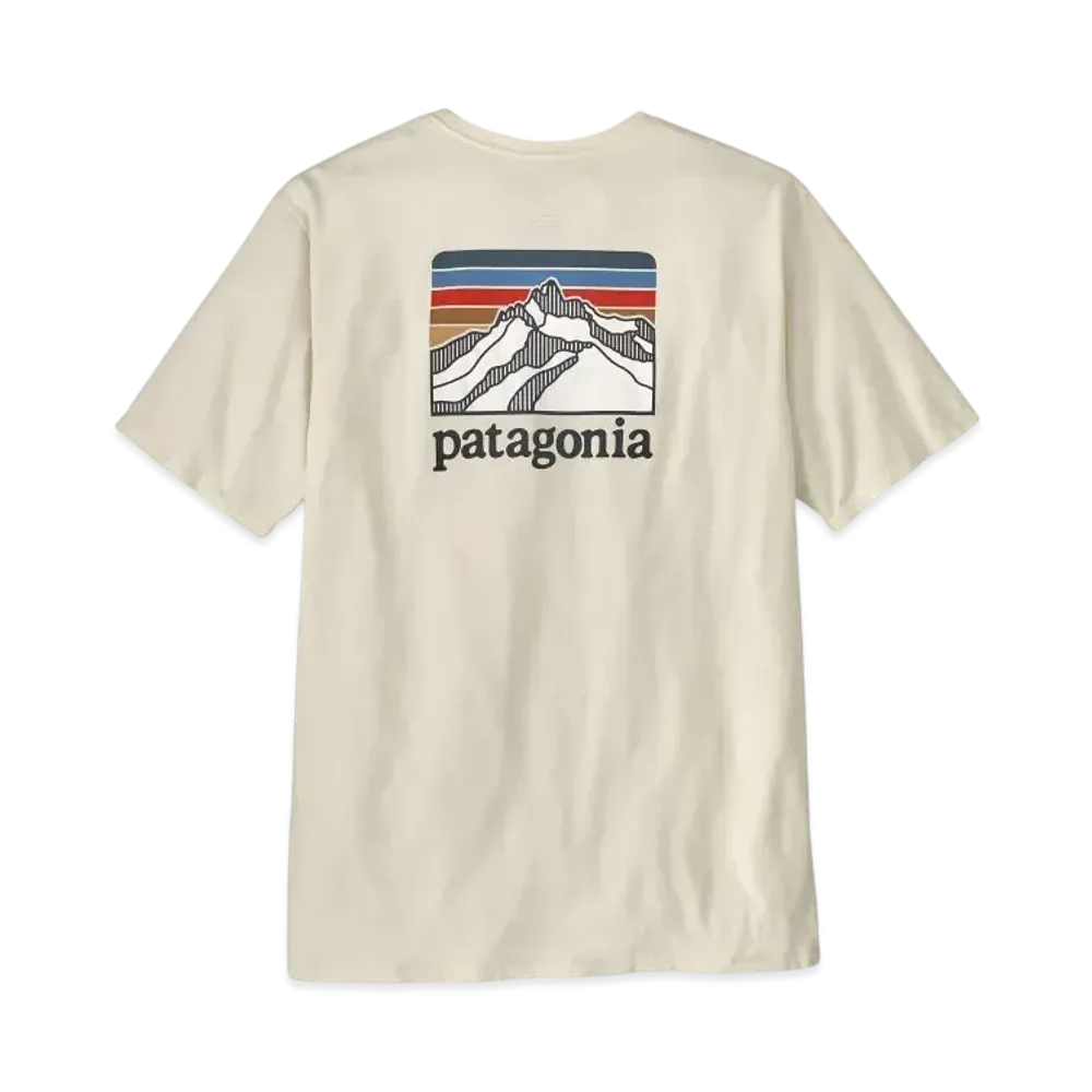 Patagonia Men's Line Logo Ridge Pocket Responsibili Tee "White"