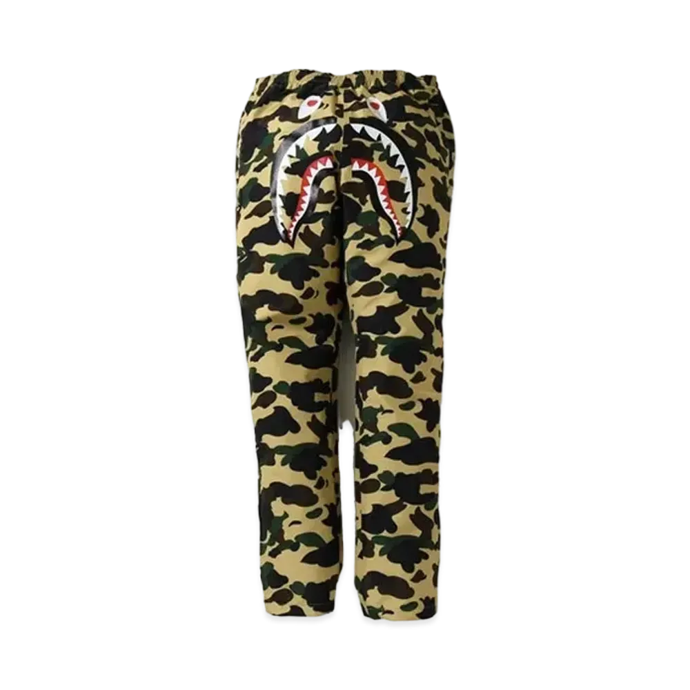A BATHING APE Gore-Tex 1st Camo Shark Track Pants "Yellow"