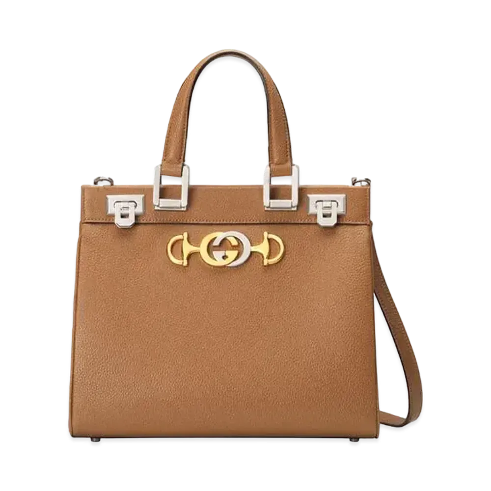 GUCCI Zumi Grainy Leather Small Top Handle Bag "Taupe Grainy"