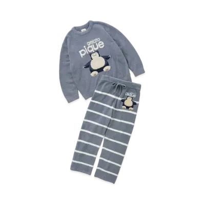 GELATO PIQUE x Pokemon Sleep Mens Babymoko Jacquard Pullover & Long Pants Set #1 "Navy"