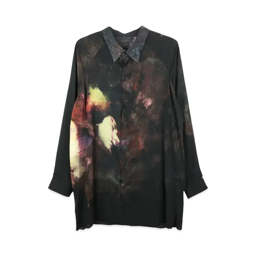 Yohji Yamamoto POUR HOMME Abstract Pattern Shirt "Black" HS-B32-210-1S24