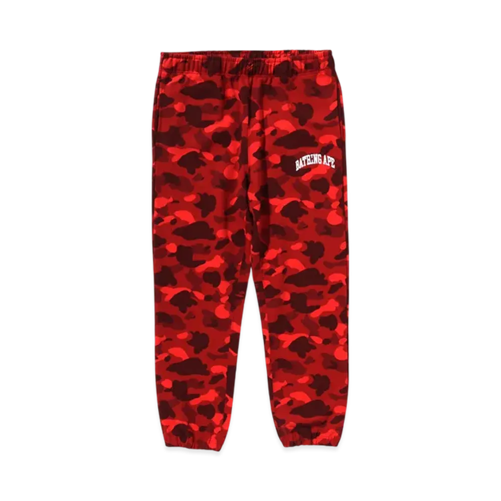 A BATHING APE Color Camo Sweatpants "Red"