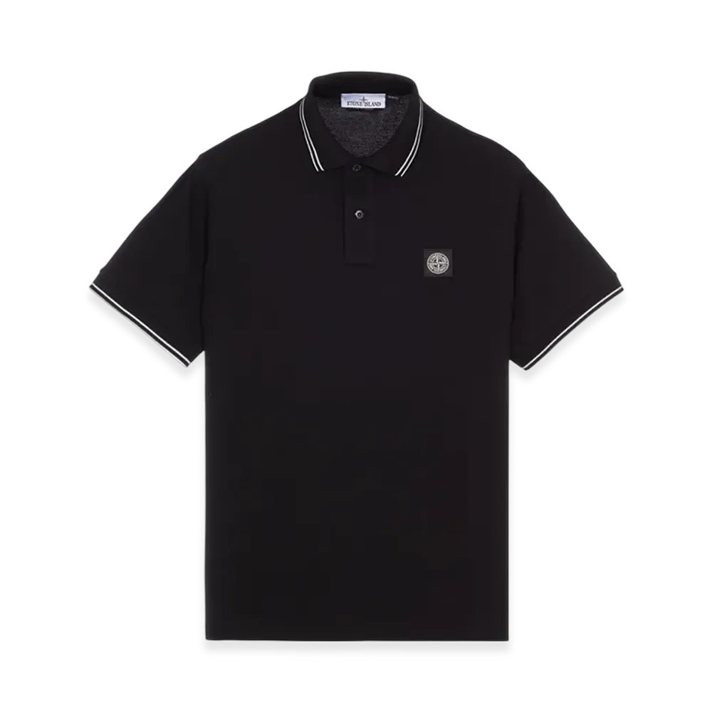 Stone Island 2SC18 Stretch Cotton Pique Short Sleeve Polo Shirt - 23SS "Black"
