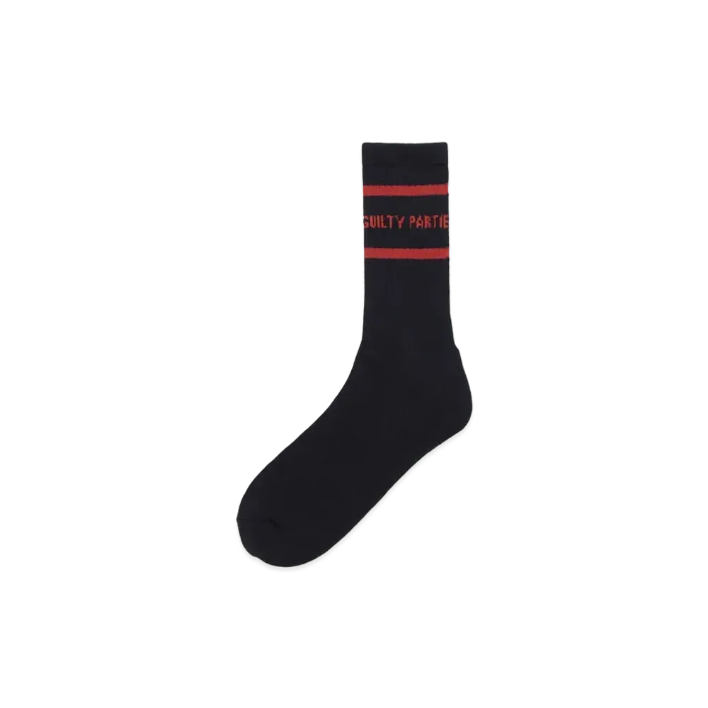 WACKO MARIA Sports Socks "Black Burgundy"