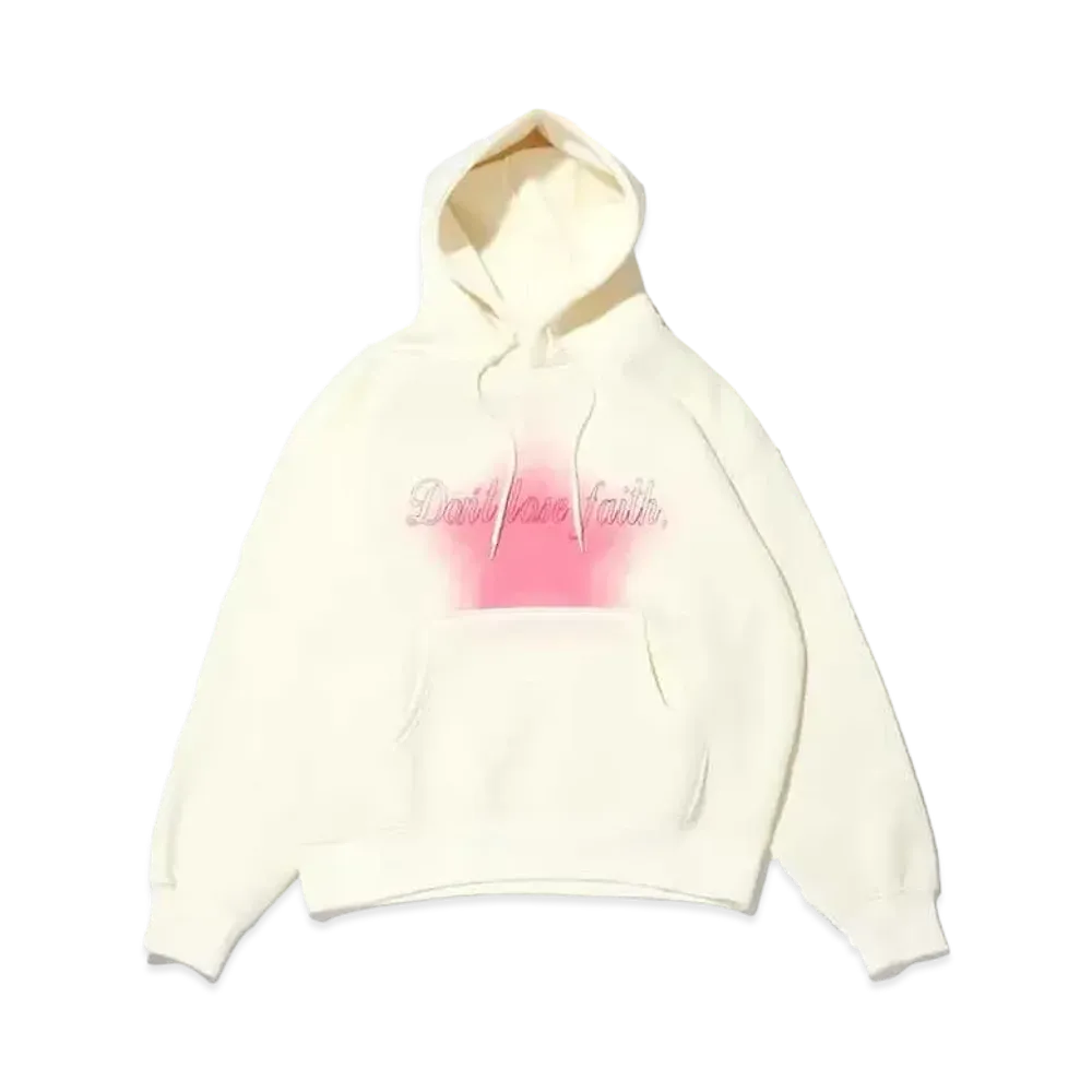 atmos pink Spray Print Hoodie "Ivory"