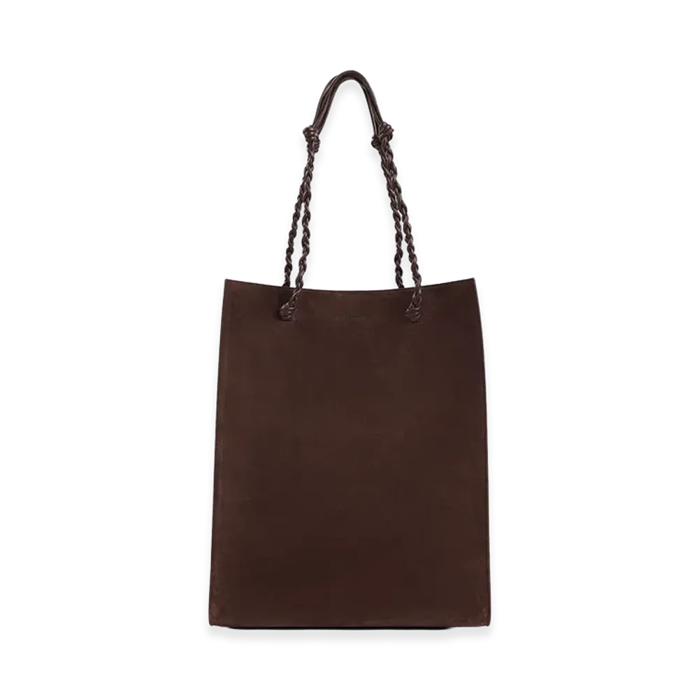 Jil Sander Women's Suede Tangle Shopping Bag "Dark Brown"