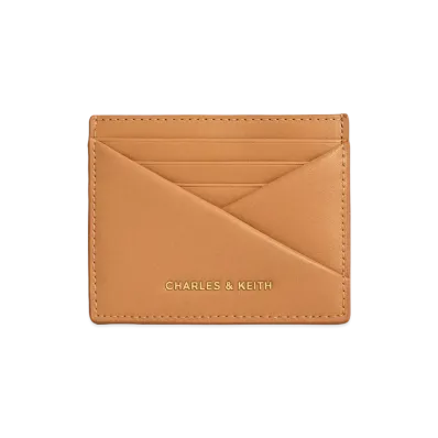 CHARLES & KEITH Midori Geometric Card Holder "Toffee"
